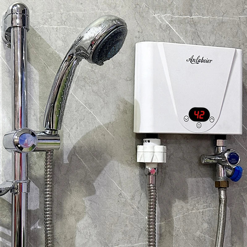 220V 5500W Temperature Controller 25-55 Degree Bathroom Shower Water Heater Instantaneous Power for Home Use