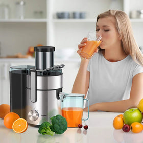 Home Electric Citrus Juicer Centrifugal Extractor 400W 23000RPM Stainless Steel Big Feed Chute Dishwasher Safe Anti Drip Spout