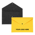 Custom Logo Office Soft Felt A4 Envelope File Folder Snap Closure Document Organizer for Welcome Gifts