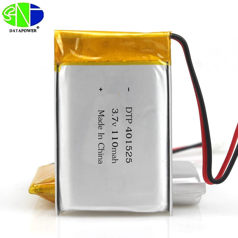 Factory Direct Supply Model 401525 3.7v 110mah Rechargeable Pouch Li-Polymer Lithium Ion Battery 3.7v 110mah Lipo Battery