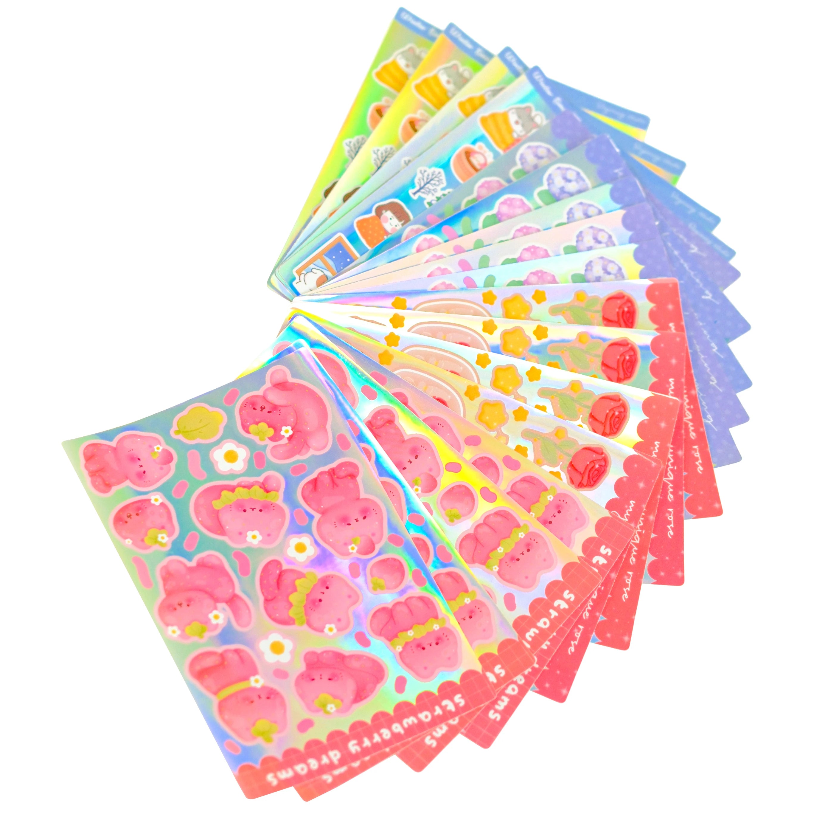 Customized Transparent Double Transparent Printing Kawaii Decorative Diary Kiss Cut Sticker a Variety of Effects to Choose From
