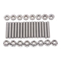 Stainless Steel Exhaust Manifold Bolt Stud Kit for Ford 4.6L 5.4L V816pcs Hardware Set with Serrated Flange Nuts 2 Manifolds