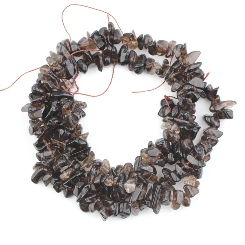 Wholesale Natural Smoky Quartz Smooth Chips Stone Irregular Shaped Energy Healing Loose Beads for Jewelry Making