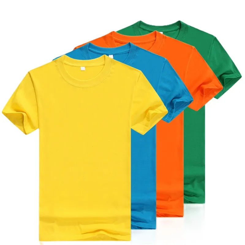 Bangladesh China Factory Price 180g CVC Round Neck Mens T Shirt Custom Logo Printing Short Sleeve Work Uniform T Shirt