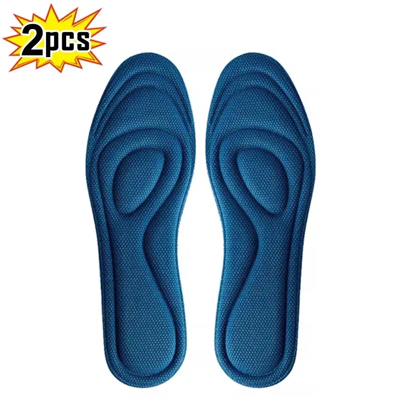 4Pcs Memory Foam Orthopedic Insoles for Shoes Antibacterial Deodorization Sweat Absorption Insert Sport Shoes Running Pads - Blue-2pcs / EU45-46
