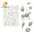 AK Horse Donut Ice Cream Silicone Cake Mould Cupcake Baking Mould Cake Decorating Tools Silicone Fondant Molds