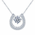 Letter U-Shaped Moissanite Charm Jewelry Necklace 925 Sterling Silver Moissanite Pendant Necklace