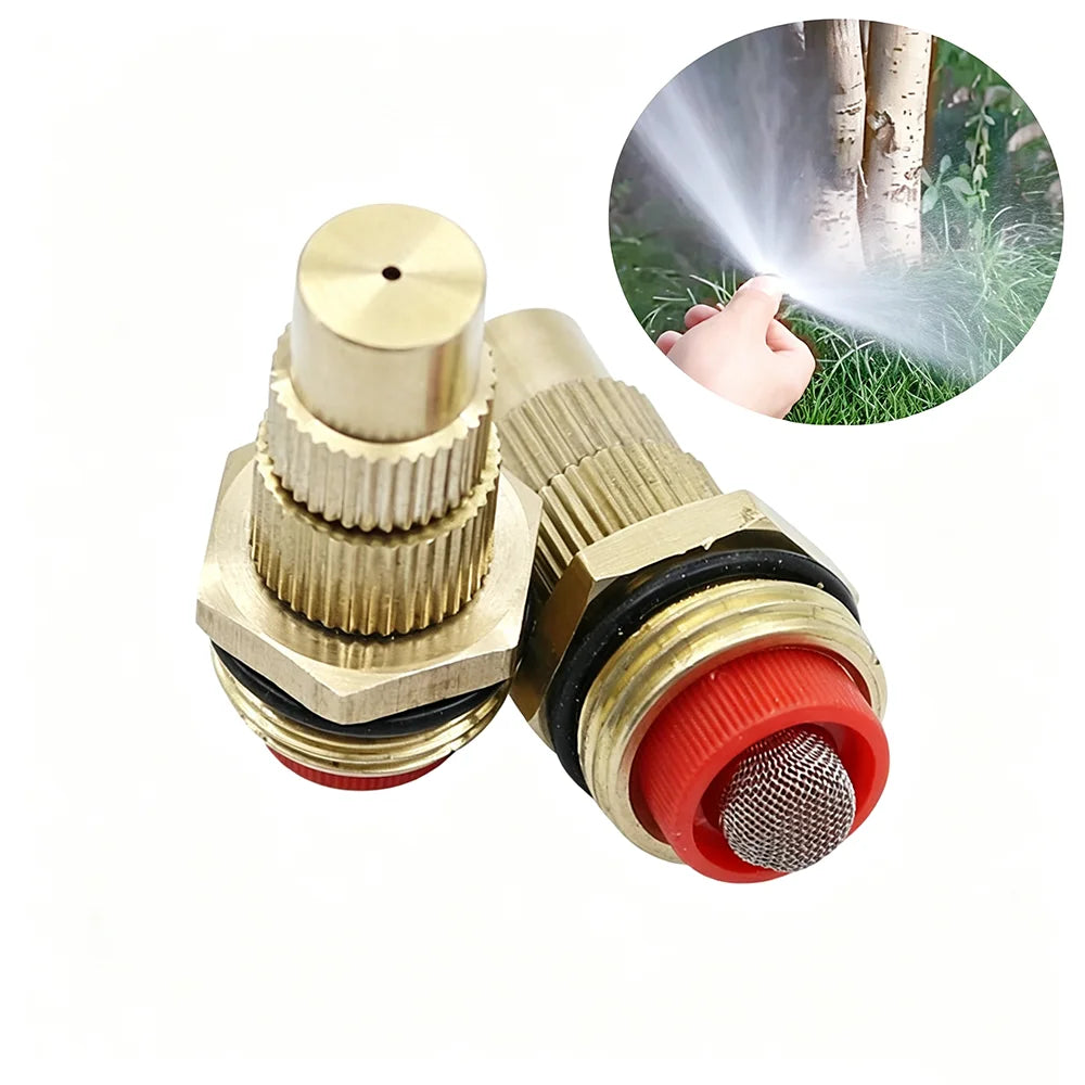 1/2 Inch Brass Adjustable Tower Mist Nozzle With Filter Garden Irrigation Dust Cooling Fog Nozzle MegaBDM