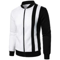 OEM Factory Breathable Knitted Polyester Blend Zip Cardigan Men Jacket Stand Collar Color Block Sweatshirt Casual Cross Border MegaBDM