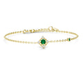 Sterling Silver 925 Lab Grown Gemstone Vivid Green Emerald Women Bracelet Vintage Fine Jewelry for Women Destiny Jewellery