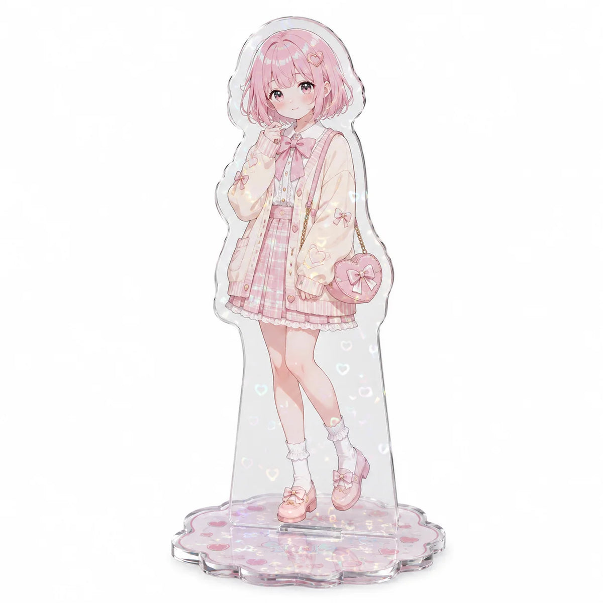 Custom-printed Cartoon/anime Character Display Stand rainbow Holographic Transparent Acrylic Holder MegaBDM