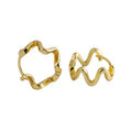 Nagosa New Arrival 18k Gold Vermeil 925 Sterling Silver Wave Thin Hoop Earrings Women Jewelry