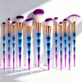 Gradient Soft Hair Skin-Friendly Non-Floating Powder Eye Shadow Foundation Makeup Brush Set 12pcs Flat & Fan Brushes Set MegaBDM
