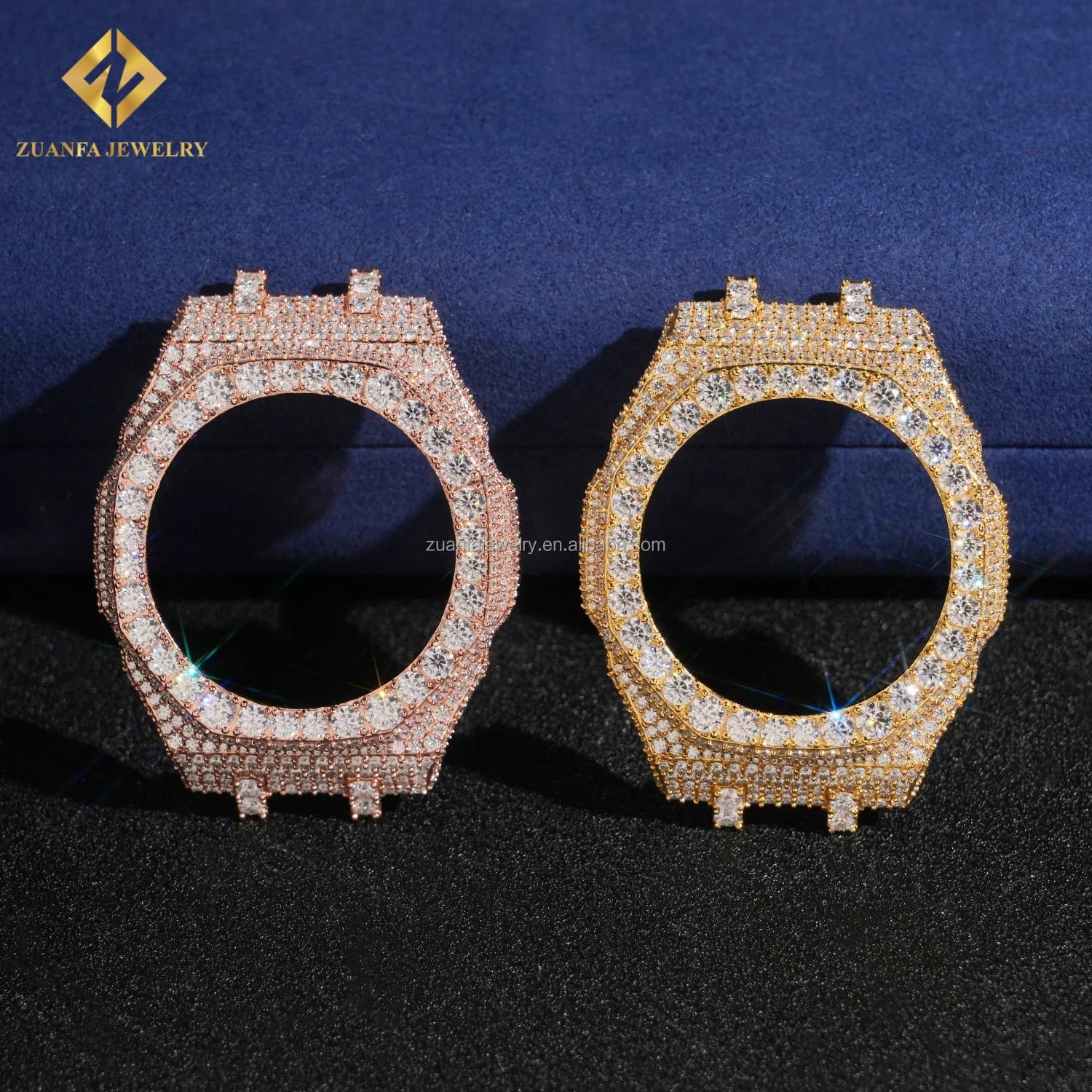 Hot Selling Fashion Luxury Iced Out Jewelry GA2100 925 Silver FL Moissanite Diamond Iced Out Hip Hop Big Stone Bezel Watch Case