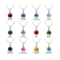Colorful 12 Months Birthstone Pendant Daisini Embellished with Swarovski Crystals Jewelry 925 Sterling Silver Charms Necklace