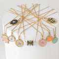 Geometric Oval Cross Zircon Sporty Style Copper Bamboo Clavicle Chain Lab Created 18K Gold Plated for Party Pendant Necklace