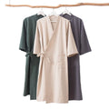 OEM Factory Direct Sales Kimono Plus Size Solid Pattern Cotton Linen Drawstring Closure Unisex High End Club Bathrobe