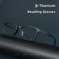 Ultralight Pure Titanium Photochromic Anti Blue Light Reading Glasses for Men Retro Business Computer Presbyopia Glasses0 to+6.0