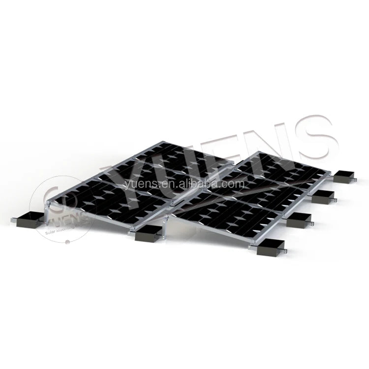 Yuens High Quality Al6005-T5 Solar Mounting Structure East West Ballasted Flat Roof Systems for Sale