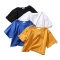 Bangladesh China Factory Price Women's Cropped Cotton Loose Fit Crew Neck Short Sleeve Korean Style Casual Wholesale T Shirt