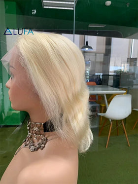 CF 137 Full Lace Wig for Braiding 613 Blonde Body Wave Chinese Virgin Human Hair 360 Transparent Frontal Full Wigs 10 Inch