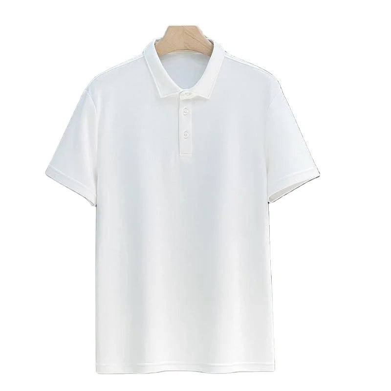 OEM custom logo embroidery printed design Heavy weight solid color lapel light mature business short-sleeved polo shirt