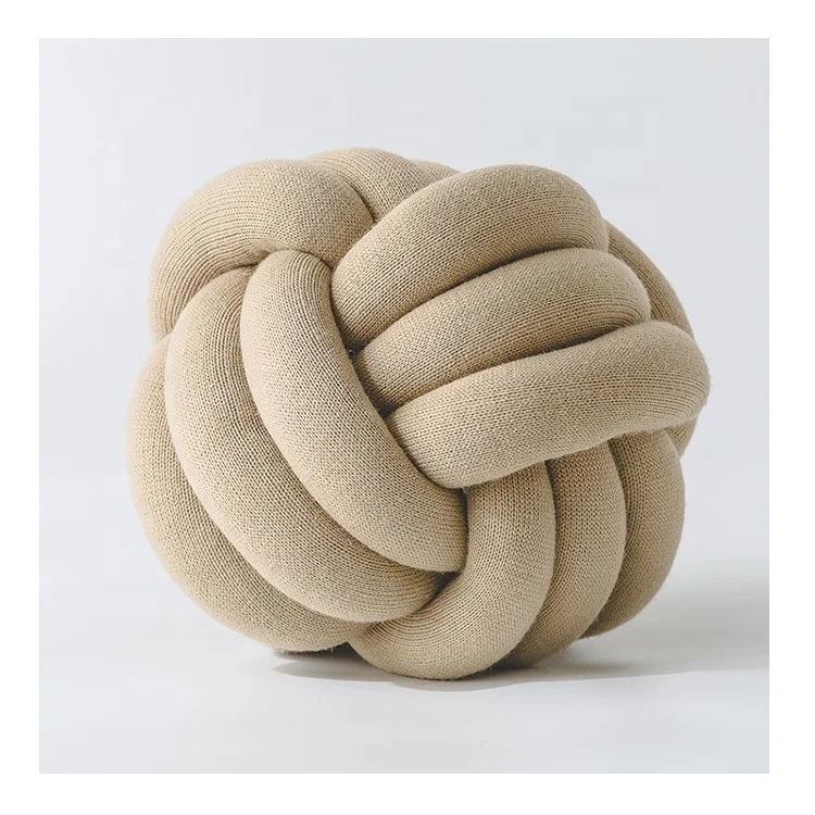 Decorative Throw Pillow Handmade Soft Knot Ball Pillows Round Throw Cushion for Home Decoration
