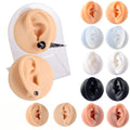 Silicone Ear Model Acrylic Stand for Tattoo Puncture Practice Display Body Piercing Jewelry Tool Fashion Piercing Simulation
