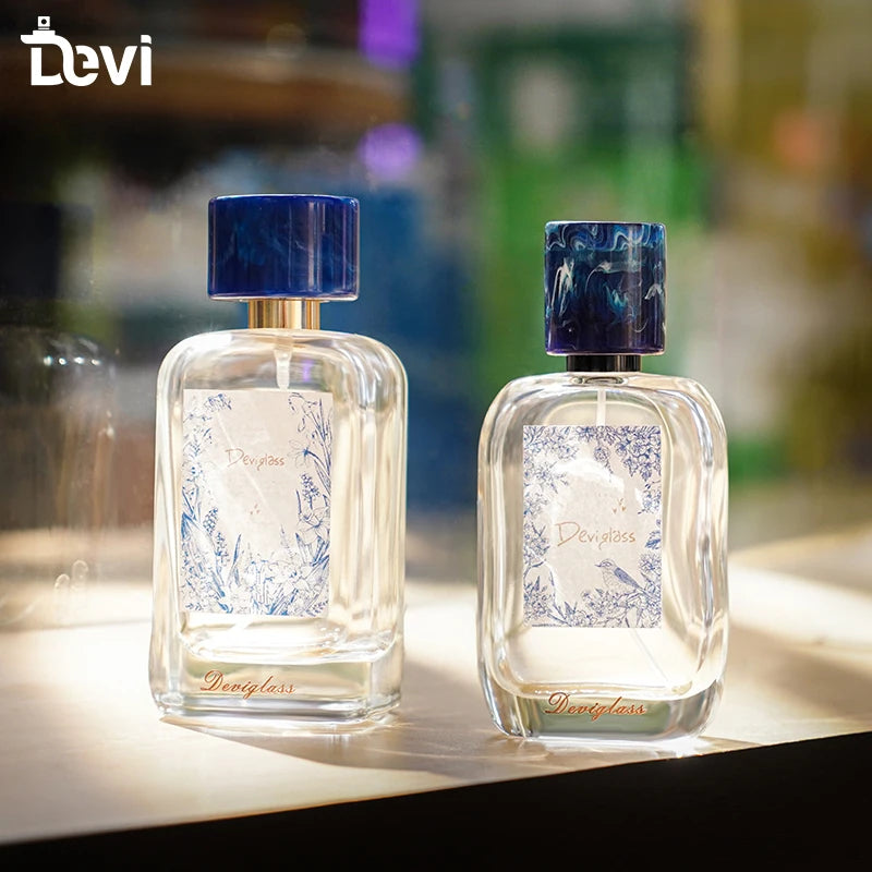 Wholesale High Quality Elegant Fragrance Package 50ml 100ml Empty Glass Perfume Bottle Screen Printing Pump Sprayer Leakproof