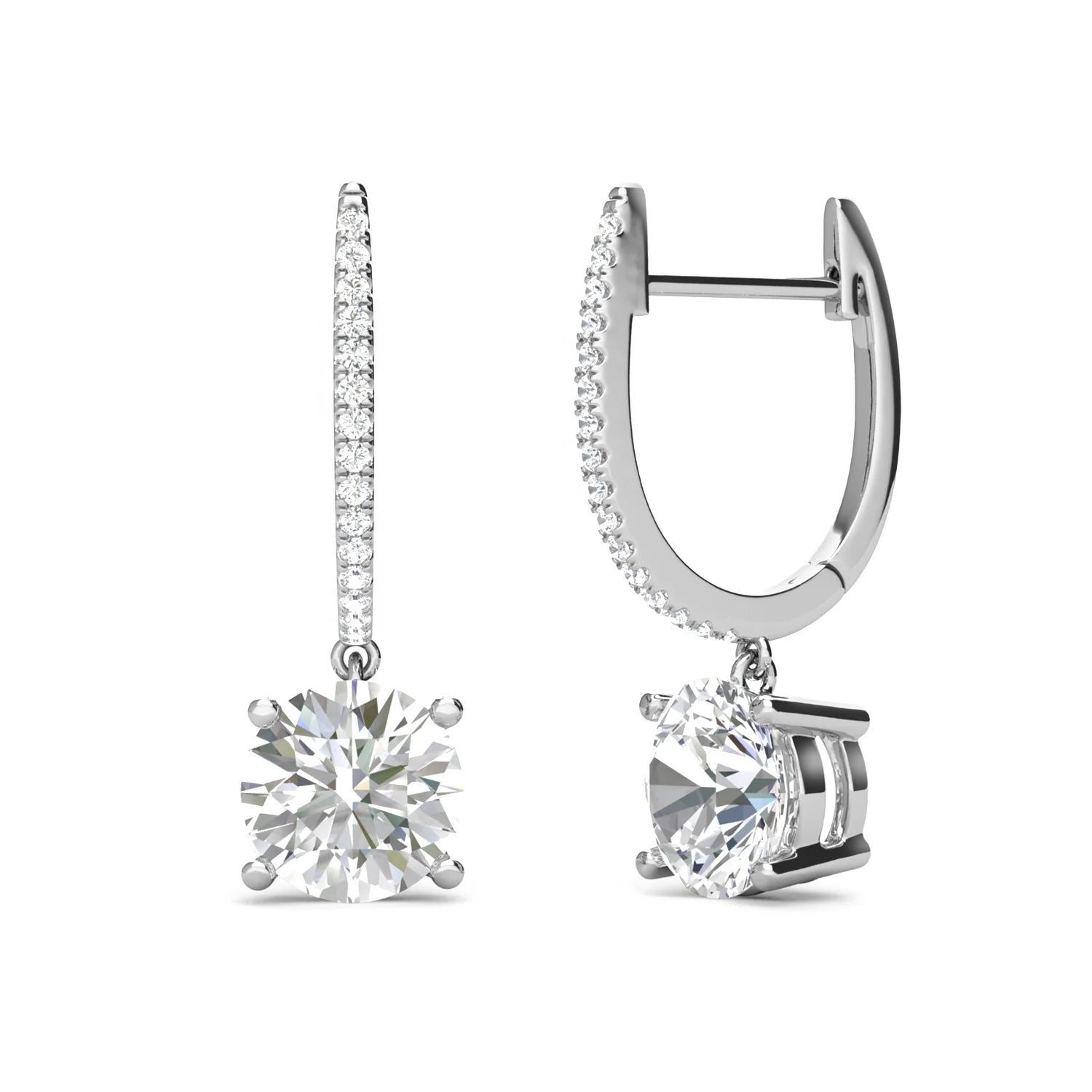 925 Sterling Silver 1 Carat Moissanite Jewelry Nickel Free Hypoallergenic Huggie Hoop Drop Women Earrings Destiny Jewellery