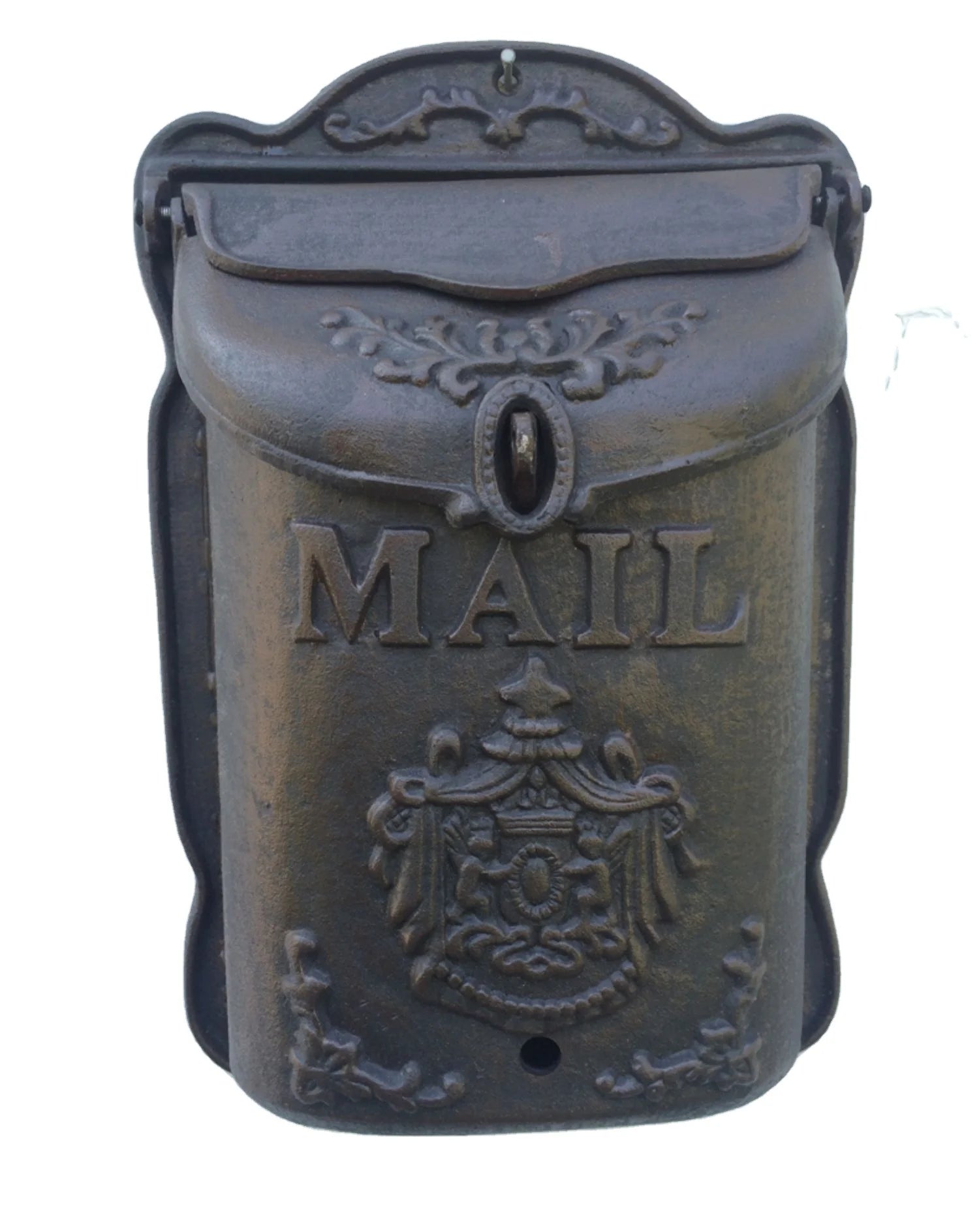 Vintage Antique Cast Iron Mailbox Cast Iron Post Box Metal Letter Box  for Garden Walls or Entryways