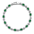 New 925 Silver Lab Created Gemstone Vivid Green Emerald Vintage Cross Tennis Bracelet Jewelry for Women Destiny Jewellery