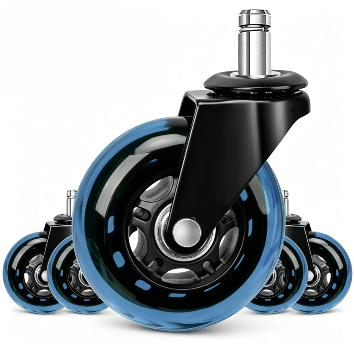 3 Inch 75mm Swivel Office Chair Casters 11*22mm Silent Adjustable Design Ergonomic Dining Hospital 50kg Load Capacity MegaBDM
