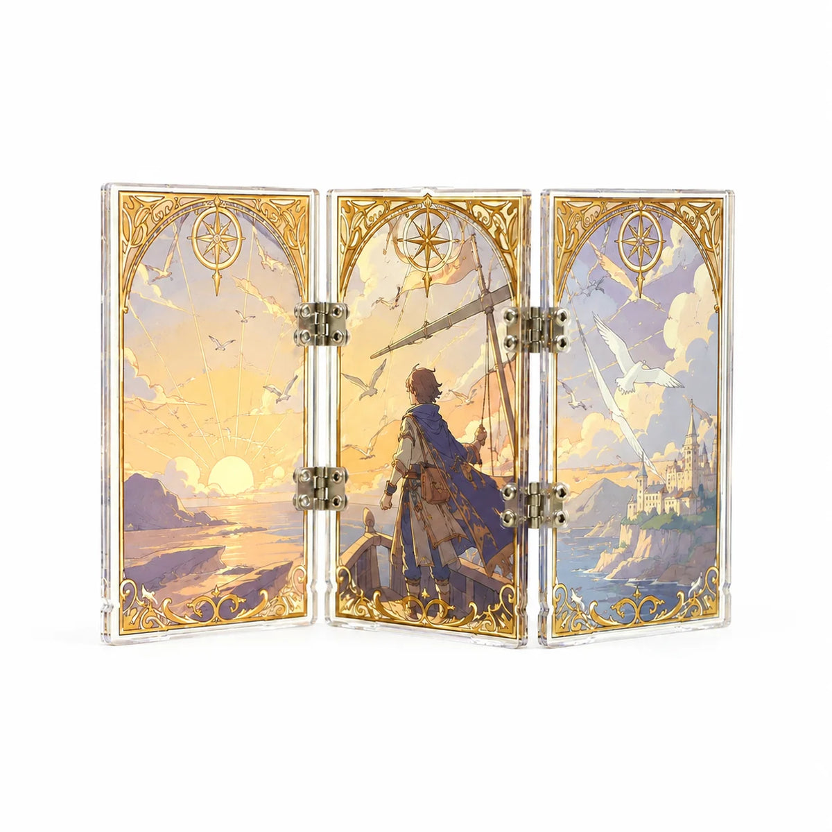 Custom Eco-friendly Acrylic Folding Screen Stand with Cartoon Patterns Suitable for Desktop Decoration. MegaBDM