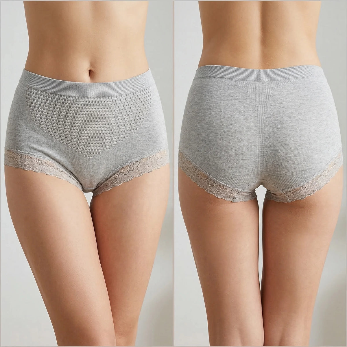Women High Rise Seamless Panties Breathable Quick Dry Soft Lace Spandex Nylon Knitted Everyday Wear Ladies Underwear MegaBDM