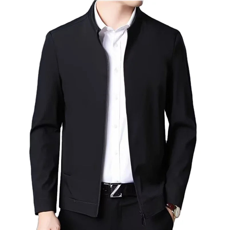 Bangladesh China Factory Price Custom Logo Embroidery Spring and Autumn Loose Fit Stand Collar Men's Casual Jacket