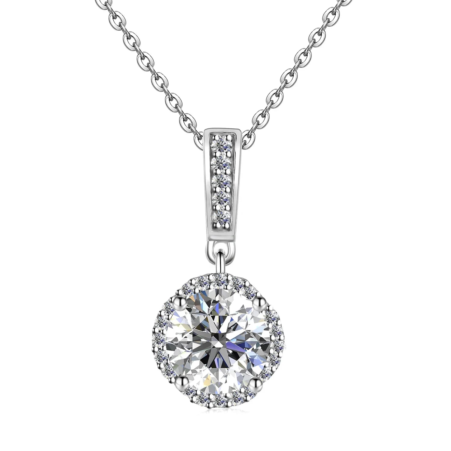 Luxury 2 Carat VVS1 GRA Moissanite Diamond Trendy Jewelry Silver 925 Clover Pendant Necklace Destiny Jewellery