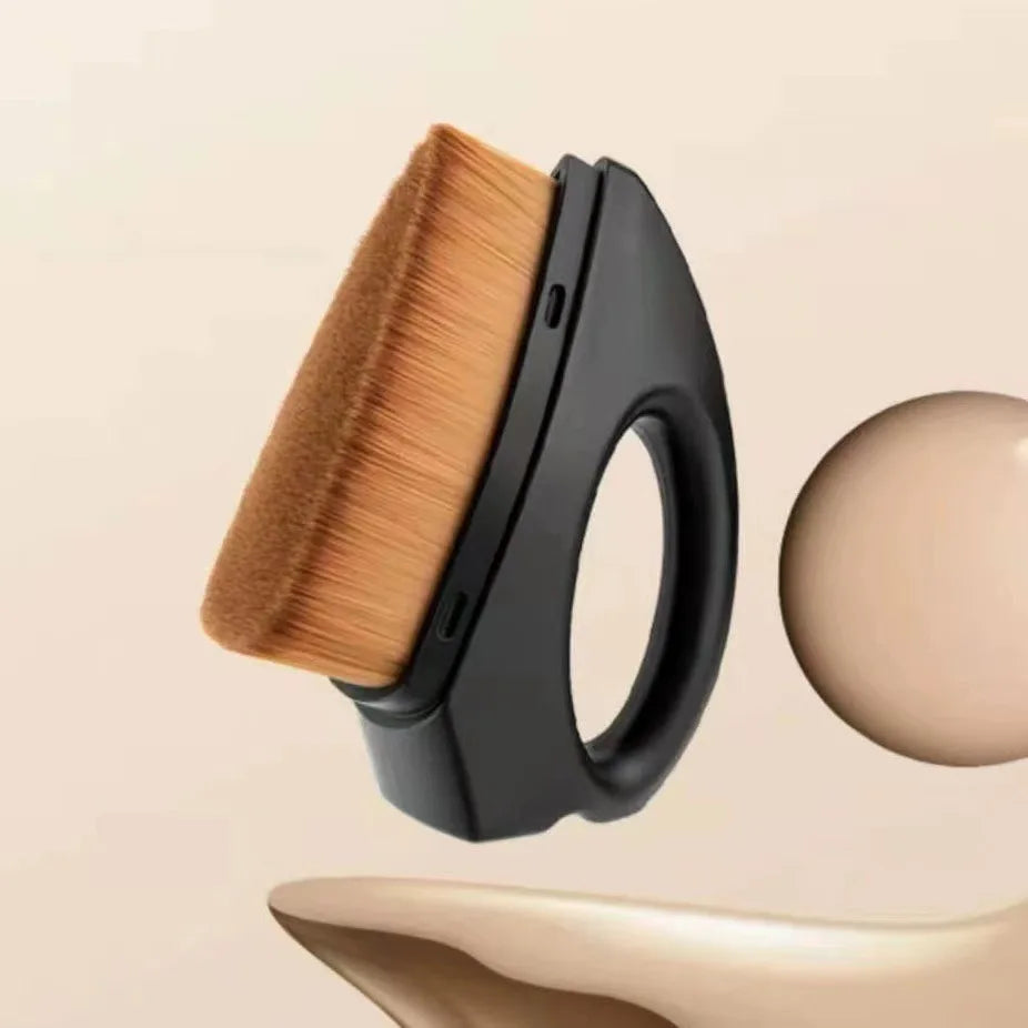 Kfeier Custom Makeup Brushes Logo Iron Foundation Flat Brush Nylon Face Use PVC Plastic Handle Multi-Color Options OEM/ODM