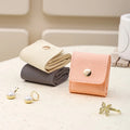 Luxury Microfiber Velvet Jewelry Case Fashionable Ring Holder for Women Travel-Friendly Jewelry Pouch with Snap Button Closure