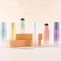 Cheap Gemstone Roller Ball Gradient pink Yellow White Purple Green Peal Color 5 ml 10 ml Roll on Glass Essential Oil Bottle