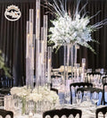 New Candelabra Table Flower Stand Centerpieces Decoration Candlestick 6 Arms Crystal Glass Clear Candle Holder MegaBDM