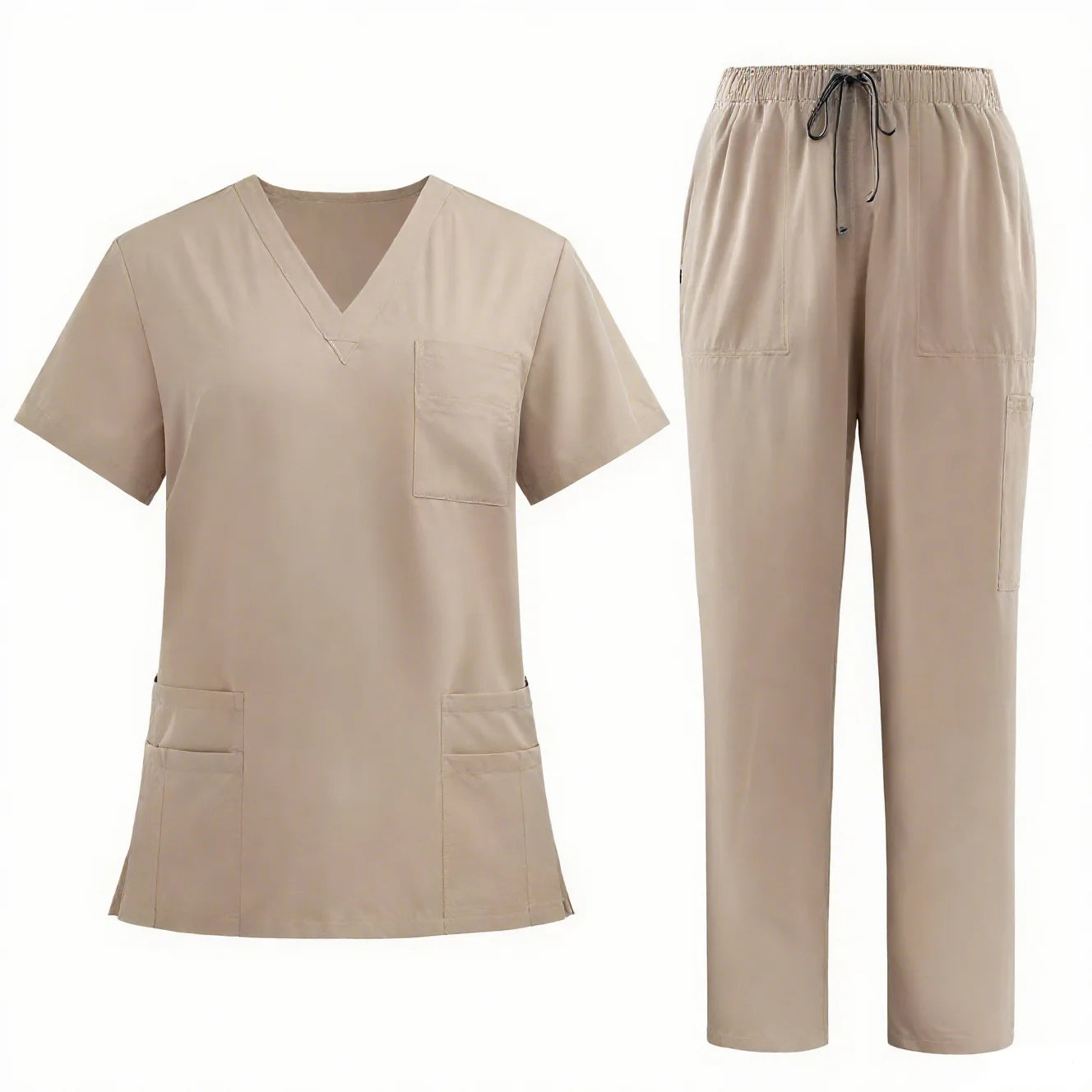 Unisex Men's Women's Joggers Scrubs Medical Nursing Stretch Flex V-Neck Jogger 2 Piece Scrub Set