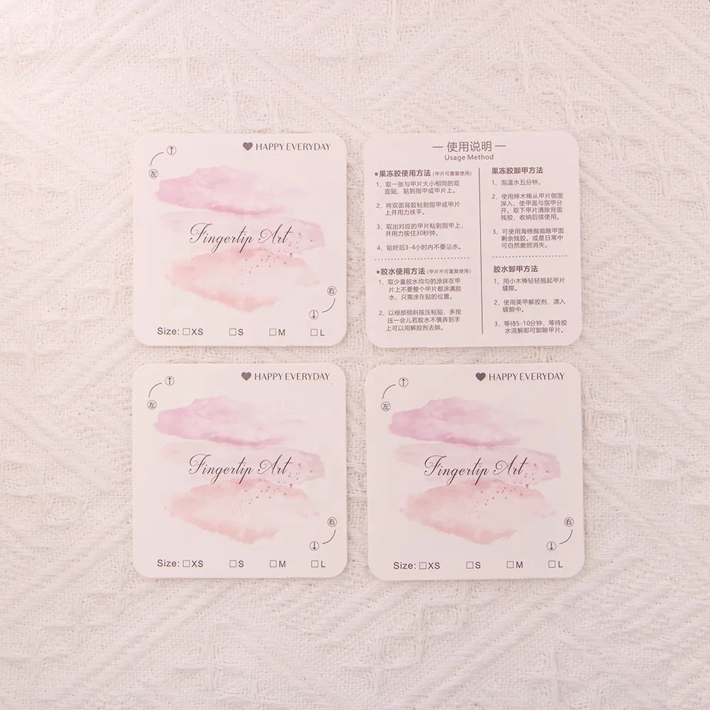 Custom Logo Handmade Press on Nails Display Cards with UV Coating & Matt Lamination Recycled Materials Folders Wholesale
