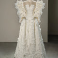 Jancember SFY189 Chic 3d Flower Special Design Wedding Dresses With Detachable Sleeve MegaBDM