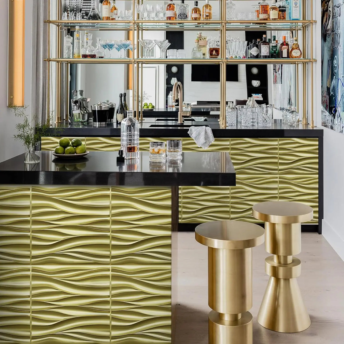 UDK Modern style 3D PVC Wall Panel Geometric Pattern Waterproof Fireproof Interior Wall Board for Hotel Home Wall Decor MegaBDM
