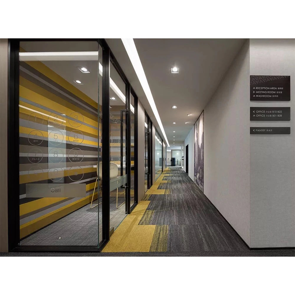 Customizable Office Partition Privacy Glass Louver Aluminum Frame Interior Design Available Various Sizes for Office Wall MegaBDM