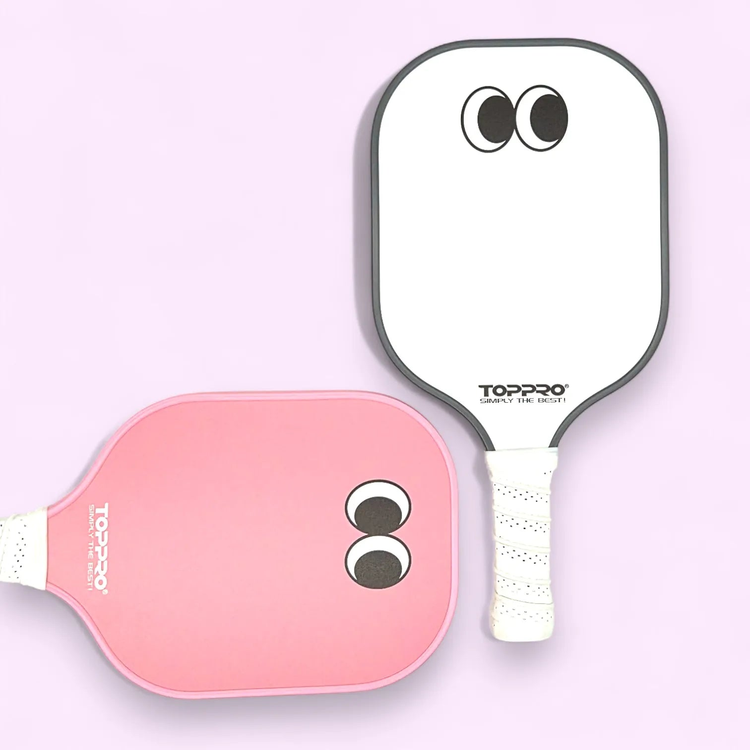 TOPPRO Manufacturer Direct Fiberglass Laser Cut 16mm Thick PINKWHITE Soft PU Grip Crystal End Cap Polymer Honeycomb Pickleball