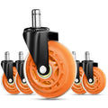 3 Inch 75mm Swivel Office Chair PU Casters Wheels with Insert Rods 11*22mm 50kg Heavy Duty for Office & School Orange MegaBDM
