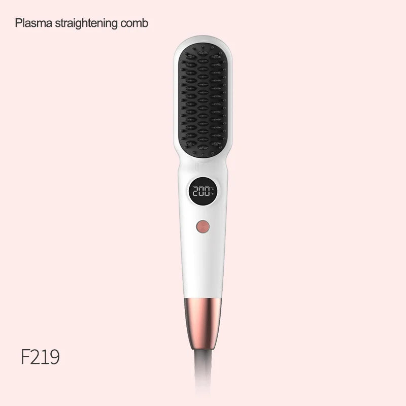 Portable Mini Professional Hot Comb Plasma Hair Straightener Brush Electric Hair Straightening Comb US