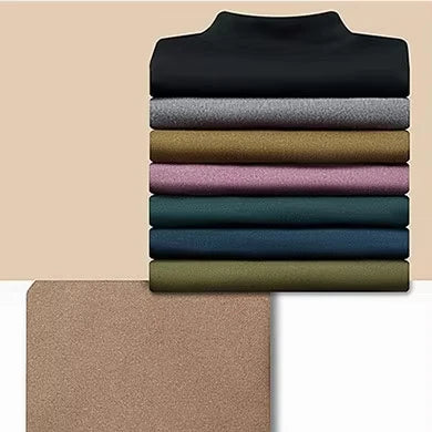 Bangladesh CN Factory Price Custom Logo Embroidery Custom Men's High Neck Short Sleeve Knit Viscose Blend Lightweight t Shirt MegaBDM